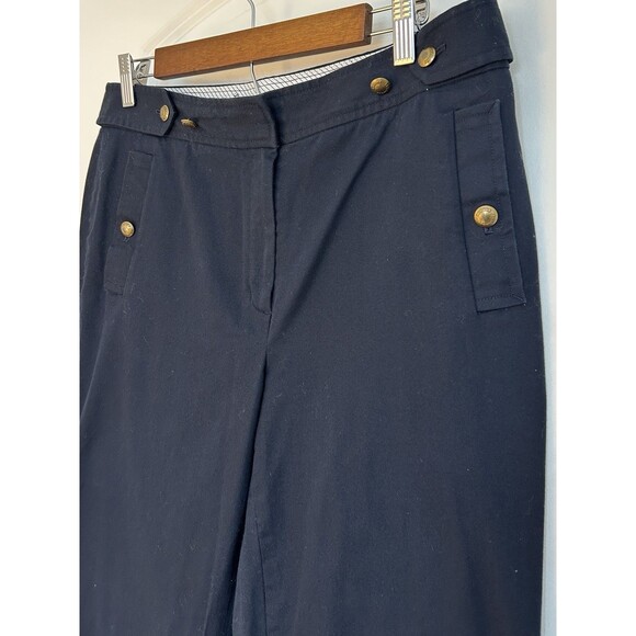 Brooks Brothers Women Pants Size 10 Navy Trousers Gold Buttons Preppy Elevated - Picture 3 of 14